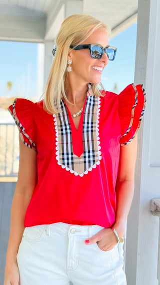 Prim & Polished Top - Red