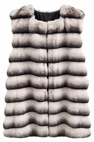 Winter Frost Faux Fur Vest - Gray