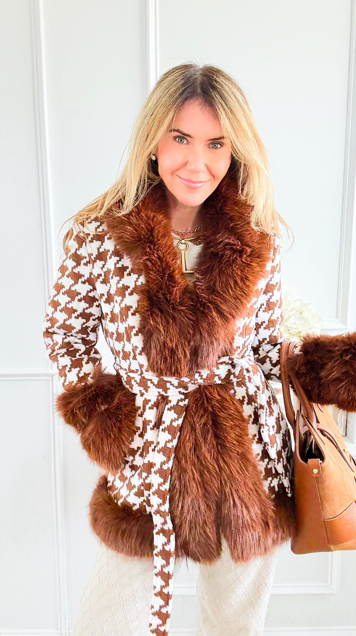 Coco Contrast Faux Fur Coat-160 Jackets-Rousseau-Coastal Bloom Boutique, find the trendiest versions of the popular styles and looks Located in Indialantic, FL