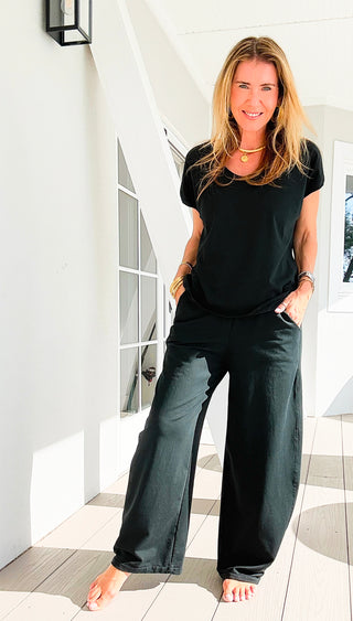 Alys French Terry Italian Pant- Black