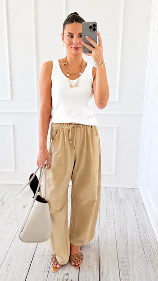 Alys French Terry Italian Pant- Light Camel