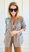 CB CUSTOM - The Heavenly Garden Blazer-160 Jackets-Blue Velvet / HOLLY-Coastal Bloom Boutique, find the trendiest versions of the popular styles and looks Located in Indialantic, FL