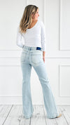 Kendrick Tummy Control Flare Pants - Light-170 Bottoms-Risen-Coastal Bloom Boutique, find the trendiest versions of the popular styles and looks Located in Indialantic, FL