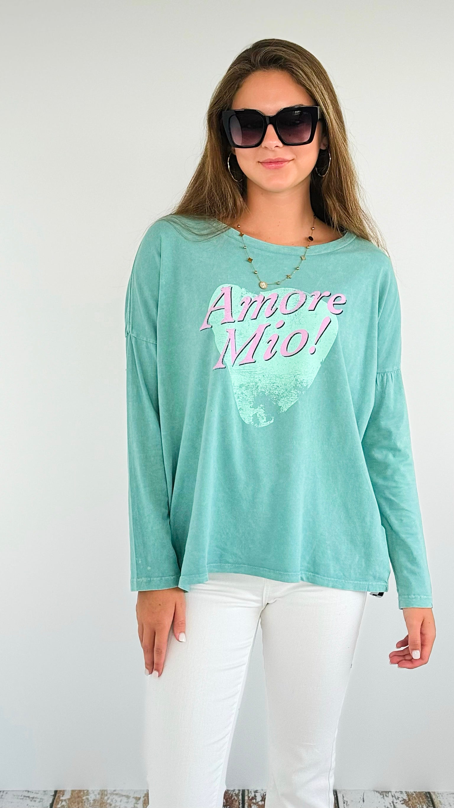 Amore Mio Printed Top-130 Long Sleeve Tops-Rousseau-Coastal Bloom Boutique, find the trendiest versions of the popular styles and looks Located in Indialantic, FL