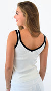 Contrast Trim Ribbon Tank Top-100 Sleeveless Tops-HYFVE-Coastal Bloom Boutique, find the trendiest versions of the popular styles and looks Located in Indialantic, FL