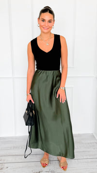Isabella Italian Skirt- Olive-170 Bottoms-SEE YOU IN ROME-Coastal Bloom Boutique, find the trendiest versions of the popular styles and looks Located in Indialantic, FL