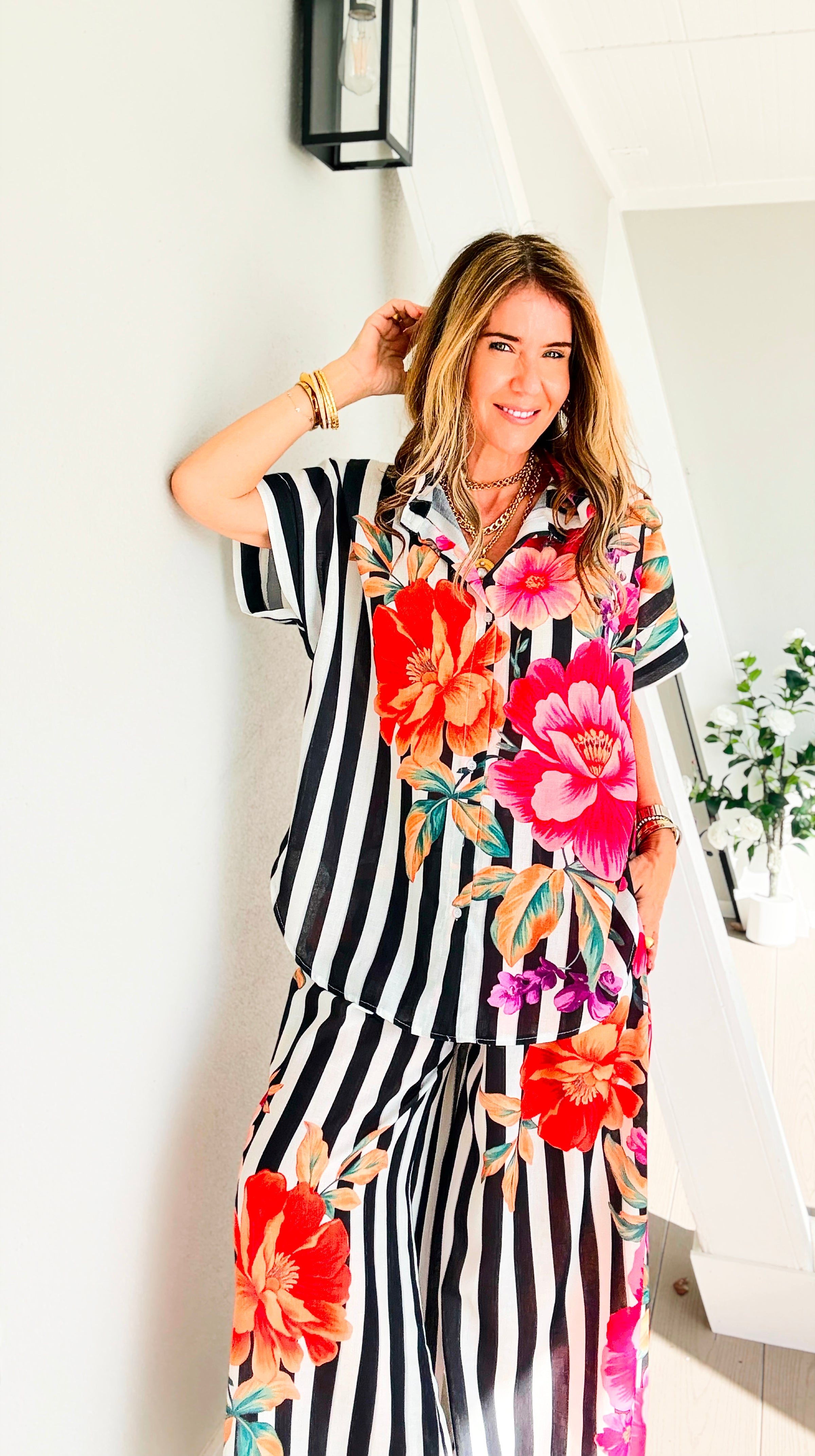 Midnight Bouquet Italian Blouse