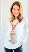 Sweet Puppy Italian Pullover-110 Long Sleeve Tops-Italianissimo-Coastal Bloom Boutique, find the trendiest versions of the popular styles and looks Located in Indialantic, FL