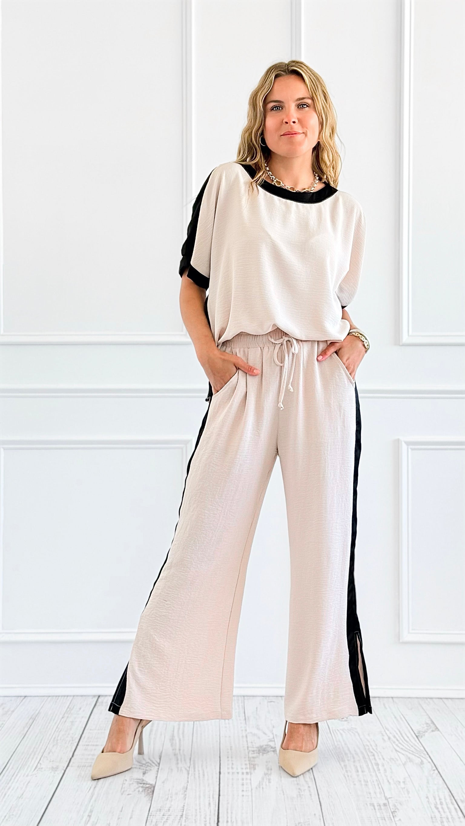 Effortless Chic Pant Set with Dolman Sleeve Top-170 Bottoms-Jodifl-Coastal Bloom Boutique, find the trendiest versions of the popular styles and looks Located in Indialantic, FL