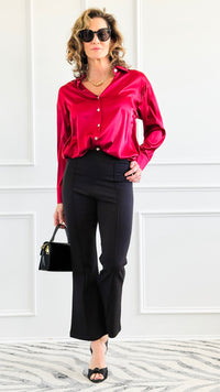 Sculpt Seam Pants – Black-170 Bottoms-Zenana-Coastal Bloom Boutique, find the trendiest versions of the popular styles and looks Located in Indialantic, FL