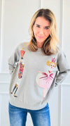 Embellished Nutcracker Sweater - Grey-140 Sweaters-Fantastic Fawn-Coastal Bloom Boutique, find the trendiest versions of the popular styles and looks Located in Indialantic, FL