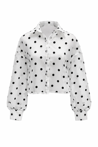 Sweet Spot Sheer Button Down top- White