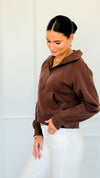 Mist Over Capri Sweatshirt - Brown-130 Long Sleeve Tops-Zenana-Coastal Bloom Boutique, find the trendiest versions of the popular styles and looks Located in Indialantic, FL