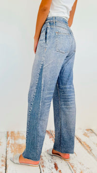 Washed Denim Elastic Waist Pants - Light Denim-170 Bottoms-oddi-Coastal Bloom Boutique, find the trendiest versions of the popular styles and looks Located in Indialantic, FL