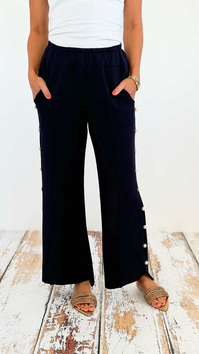 Elmwood Pearl Pant - Navy-170 Bottoms-Joh Apparel-Coastal Bloom Boutique, find the trendiest versions of the popular styles and looks Located in Indialantic, FL