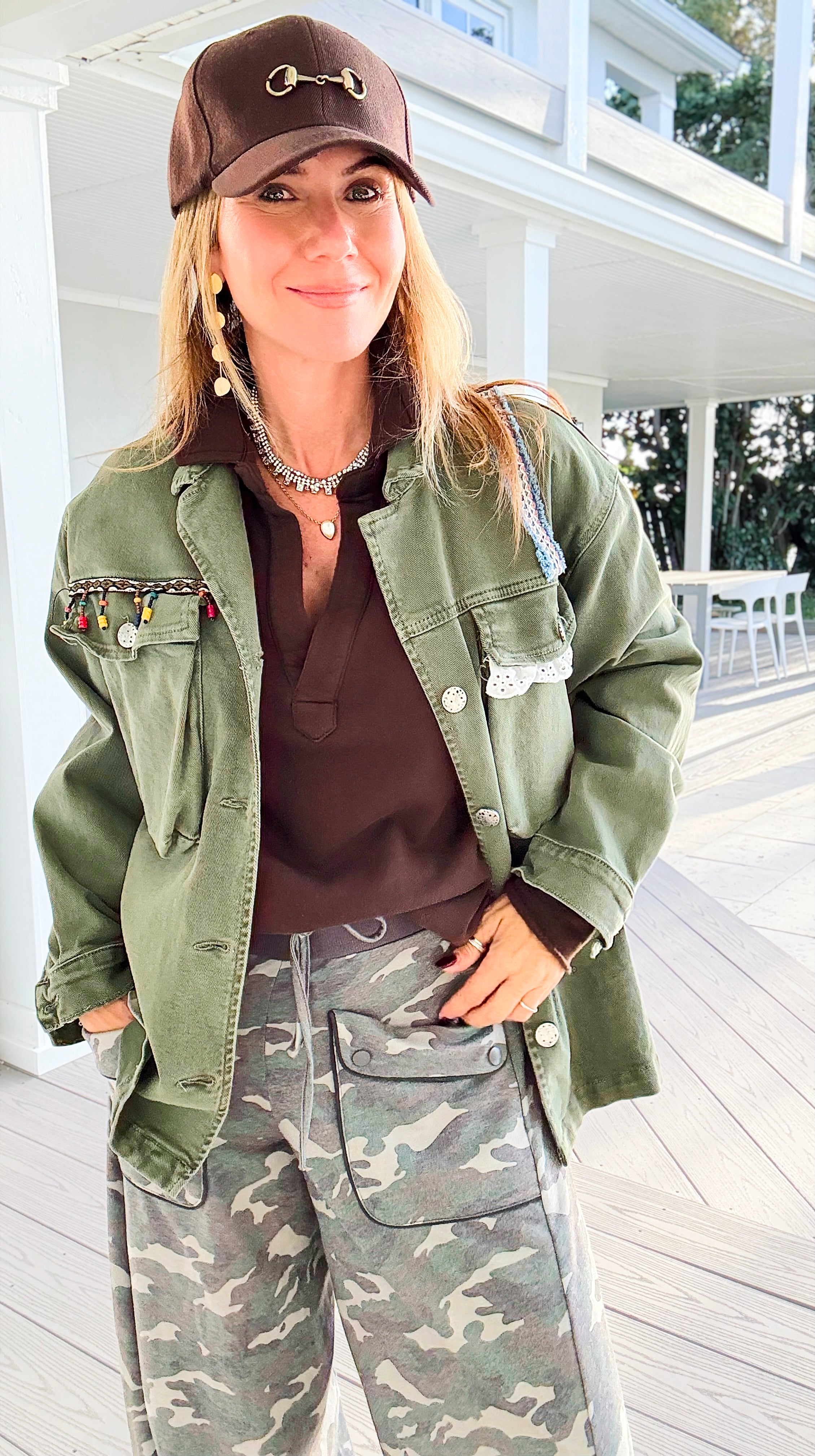 Decorative Duty Jacket-160 Jackets-V SKY-Coastal Bloom Boutique, find the trendiest versions of the popular styles and looks Located in Indialantic, FL