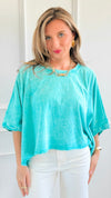 Coastal Crinkle Oversized Tee-110 short Sleeve Top-Zenana-Coastal Bloom Boutique, find the trendiest versions of the popular styles and looks Located in Indialantic, FL