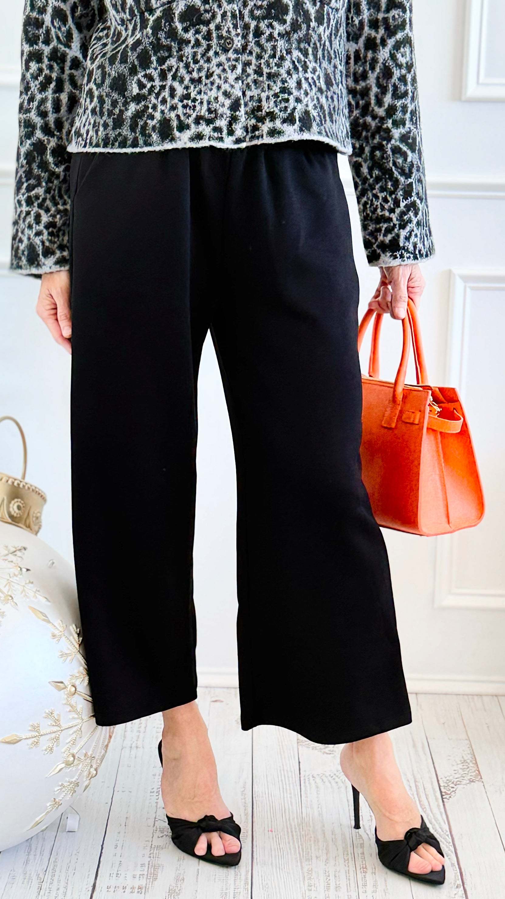 Luxe Ease Modal Crop Pant - Black-100 Pants-spin usa-Coastal Bloom Boutique, find the trendiest versions of the popular styles and looks Located in Indialantic, FL