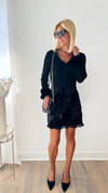 Faux Fur Cuffs Ribbed Cardigan - Black-140 Sweaters-MISS LOVE-Coastal Bloom Boutique, find the trendiest versions of the popular styles and looks Located in Indialantic, FL