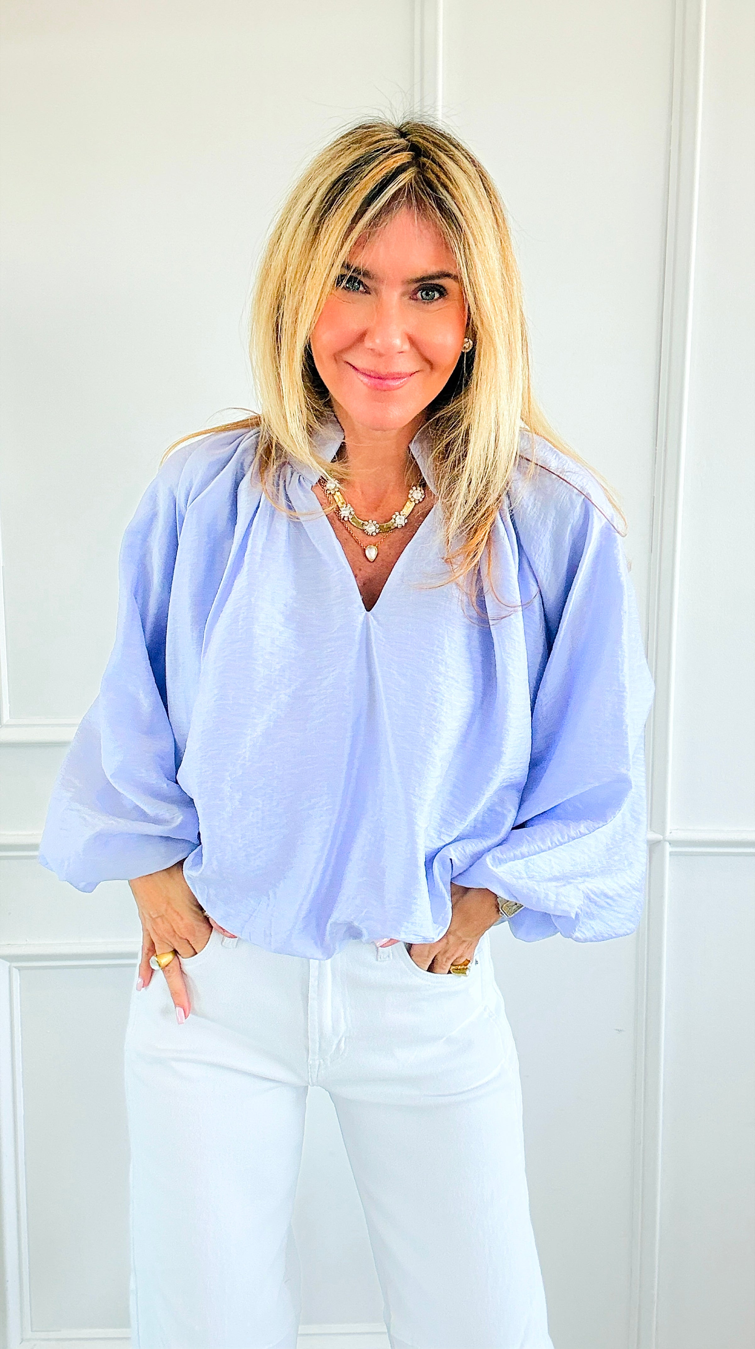 Cloud Nine Split Neck Top