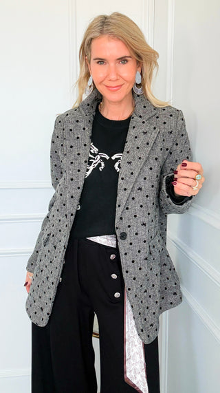 Dotted Darling Bow Italian Blazer