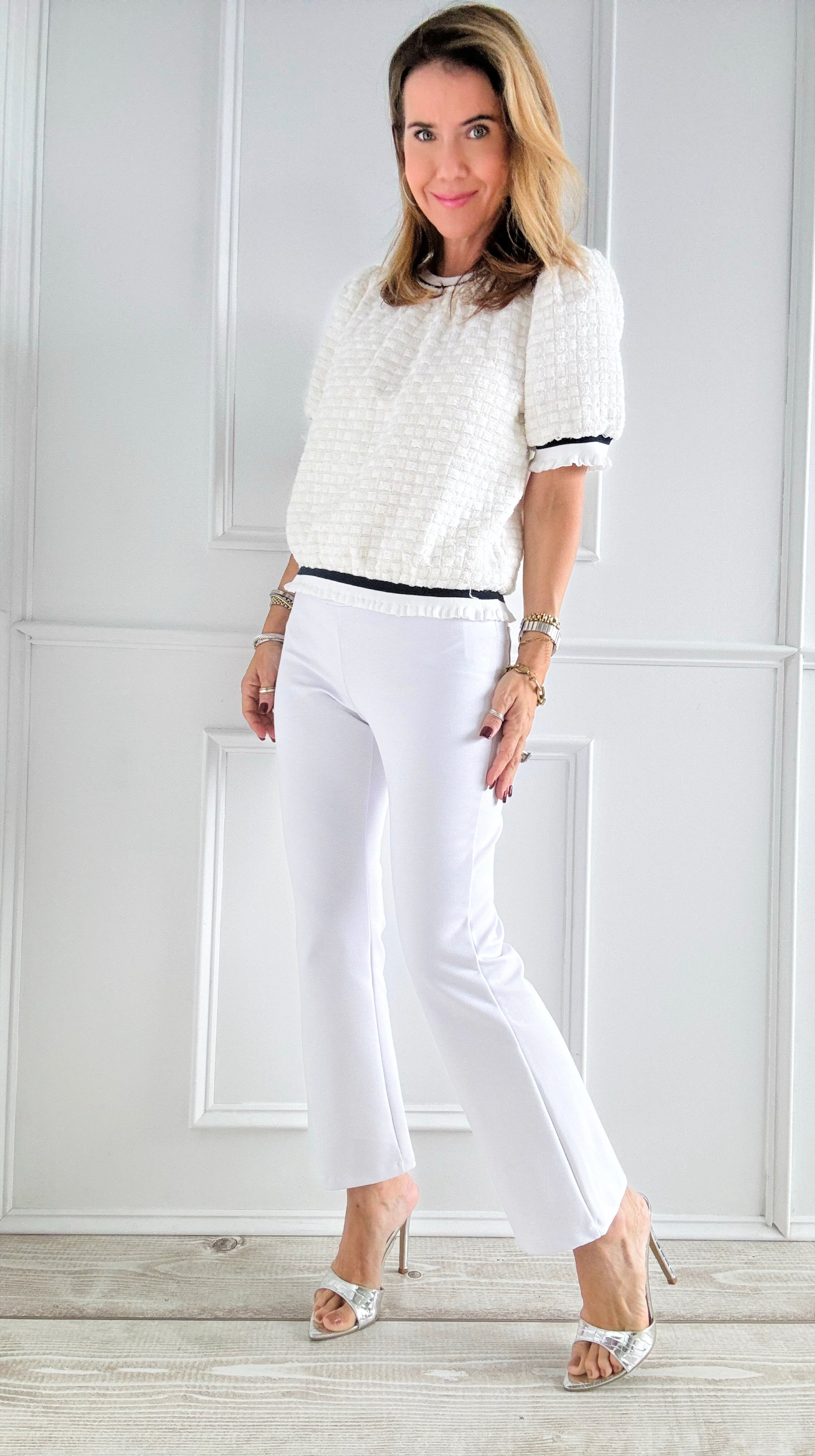 Snowfall Slim-Fit Pants-Off White-170 Bottoms-Beverly Rose-Coastal Bloom Boutique, find the trendiest versions of the popular styles and looks Located in Indialantic, FL