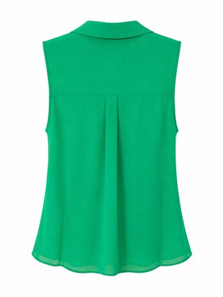 Draped Collar Top - Green