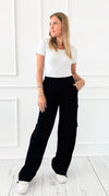 Born to Roam High Waisted Cargo Pant - Black-200 Dresses/Jumpsuits/Rompers-White Birch-Coastal Bloom Boutique, find the trendiest versions of the popular styles and looks Located in Indialantic, FL