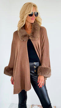 Timeless Faux Fur Coat - Mocha-160 Jackets-On Blue-Coastal Bloom Boutique, find the trendiest versions of the popular styles and looks Located in Indialantic, FL