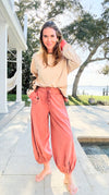 Cancel Plans Cuffed Pants- Washed Rust-170 Bottoms-ODDI-Coastal Bloom Boutique, find the trendiest versions of the popular styles and looks Located in Indialantic, FL
