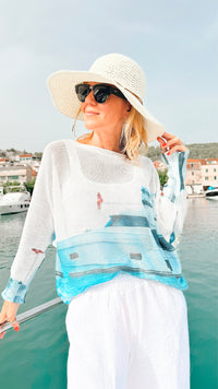 Spencer By The Sea Italian St Tropez Sweater-140 Sweaters-Italianissimo-Coastal Bloom Boutique, find the trendiest versions of the popular styles and looks Located in Indialantic, FL