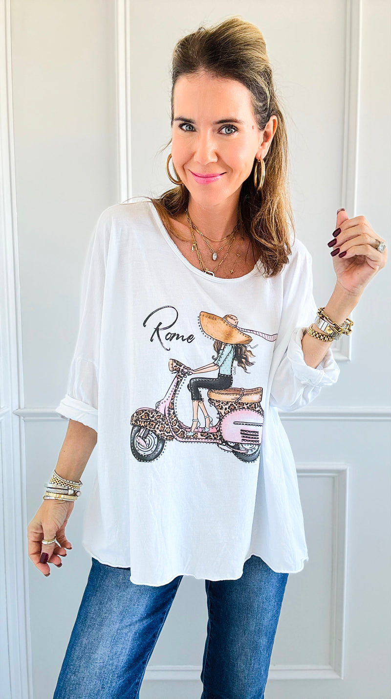 Girl In Rome Italian T-Shirt-100 Sleeveless Tops-Italianissimo-Coastal Bloom Boutique, find the trendiest versions of the popular styles and looks Located in Indialantic, FL