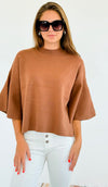 Bell Sleeve Sweater - Deep Camel-140 Sweaters-Zenana-Coastal Bloom Boutique, find the trendiest versions of the popular styles and looks Located in Indialantic, FL