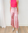 Cropped Denim Jean - Metallic Rosepink-170 Bottoms-Anniewear-Coastal Bloom Boutique, find the trendiest versions of the popular styles and looks Located in Indialantic, FL