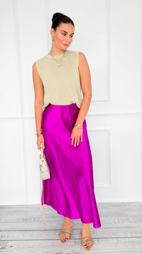 Isabella Italian Skirt- Magenta-170 Bottoms-SEE YOU IN ROME-Coastal Bloom Boutique, find the trendiest versions of the popular styles and looks Located in Indialantic, FL