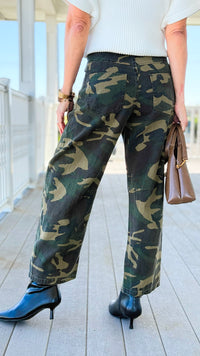 Playful Dot Explorer Wide Leg Pants - Camo