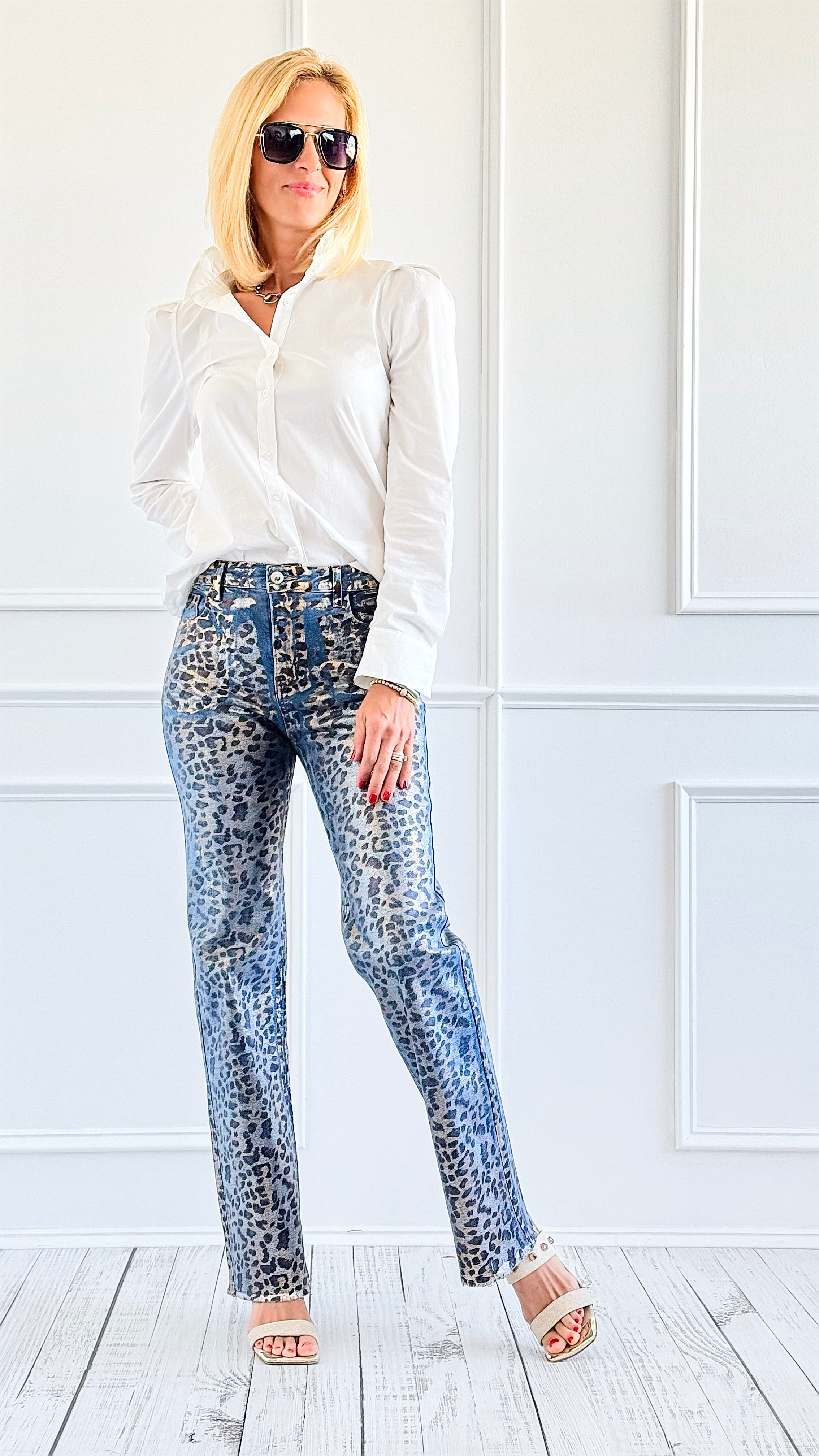 Gilded Wild Denim Pants-170 Bottoms-JJ'S FAIRYLAND-Coastal Bloom Boutique, find the trendiest versions of the popular styles and looks Located in Indialantic, FL