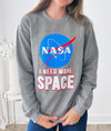 More Space Sweatshirt-130 Long Sleeve Tops-Sweet Claire-Coastal Bloom Boutique, find the trendiest versions of the popular styles and looks Located in Indialantic, FL