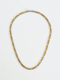 Stainless Steel Cuban Two Tone Necklace-230 Jewelry-ALEN JEWELRY-Coastal Bloom Boutique, find the trendiest versions of the popular styles and looks Located in Indialantic, FL