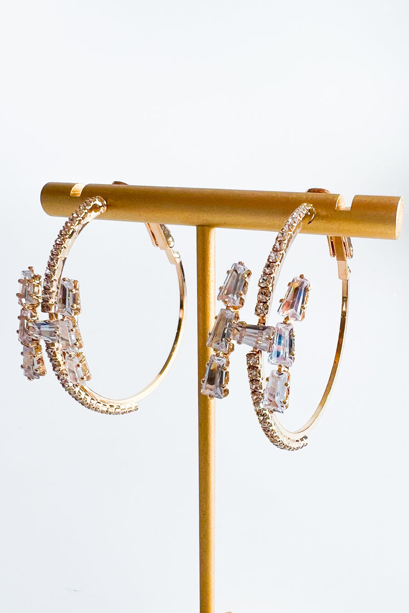 CZ "H" Letter Hoop Earrings-230 Jewelry-ICCO ACCESSORIES-Coastal Bloom Boutique, find the trendiest versions of the popular styles and looks Located in Indialantic, FL