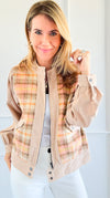 Cozy Plaid Contrast Jacket-160 Jackets-mystree-Coastal Bloom Boutique, find the trendiest versions of the popular styles and looks Located in Indialantic, FL