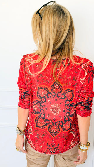 Vintage Bazaar Lurex Trim Italian Top