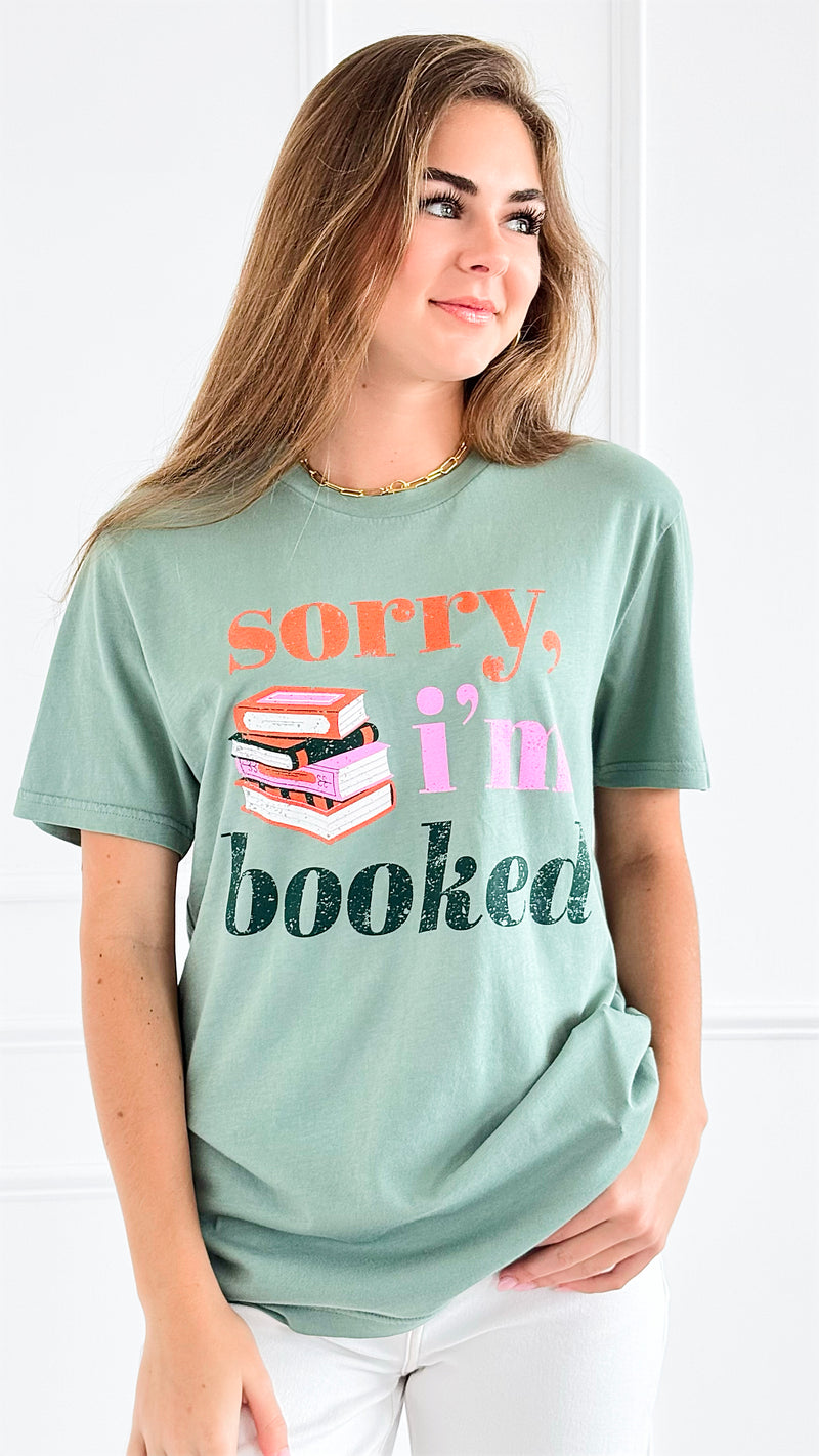 Sorry I´m Booked Tee-120 Graphic-Pierce + Pine-Coastal Bloom Boutique, find the trendiest versions of the popular styles and looks Located in Indialantic, FL