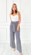 Stripe Front Bow Italian Pant-100 Pants-Italianissimo-Coastal Bloom Boutique, find the trendiest versions of the popular styles and looks Located in Indialantic, FL