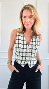 Monaco Tweed Vest - Off White-100 Sleeveless Tops-Must Have-Coastal Bloom Boutique, find the trendiest versions of the popular styles and looks Located in Indialantic, FL