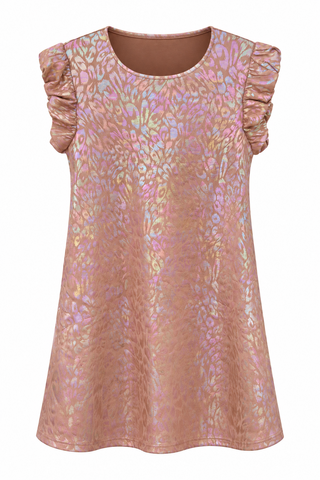 Ruffle Sleeve Shift Dress