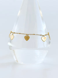 Stainless Steel Heart Station Anklet-230 Jewelry-NYW-Coastal Bloom Boutique, find the trendiest versions of the popular styles and looks Located in Indialantic, FL