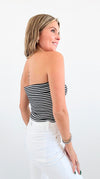 Stripe Foldover Tube Top-100 Sleeveless Tops-Blu Pepper-Coastal Bloom Boutique, find the trendiest versions of the popular styles and looks Located in Indialantic, FL