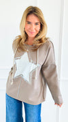 Shining Star Italian Hoodie-110 Long Sleeve Tops-GI STUDIO-Coastal Bloom Boutique, find the trendiest versions of the popular styles and looks Located in Indialantic, FL