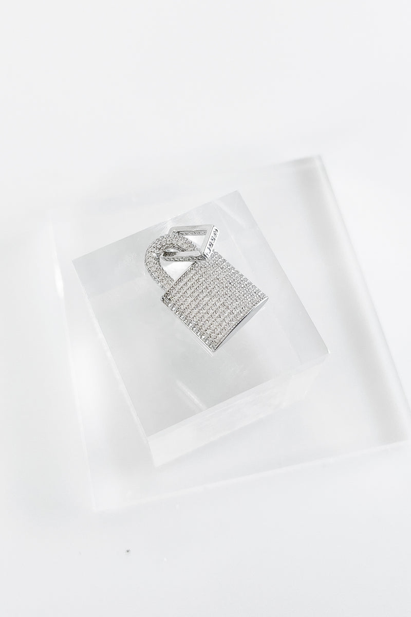 Micropave Padlock Pendant-230 Jewelry-AF Designs-Coastal Bloom Boutique, find the trendiest versions of the popular styles and looks Located in Indialantic, FL